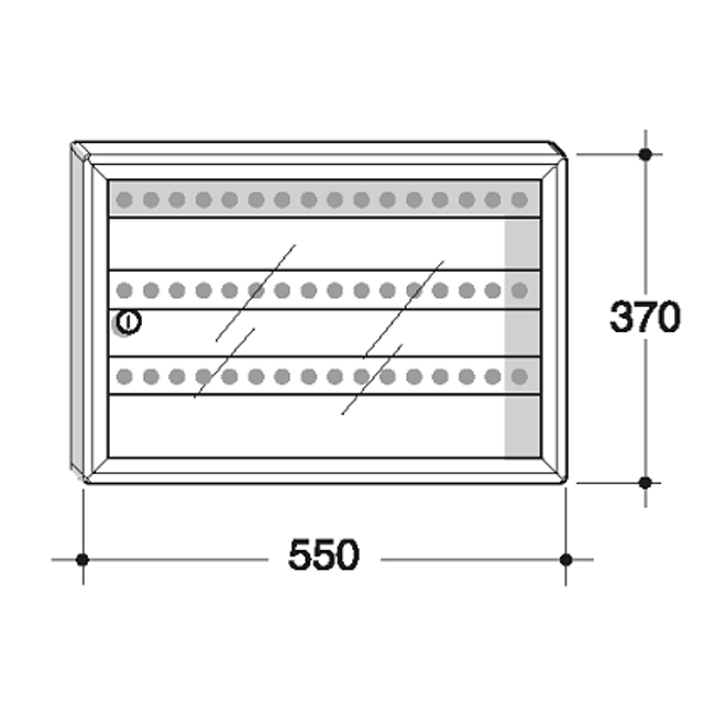 Vendita online Bacheca portachiavi da 48 posti in alluminio silver raggrinzito RAL 9006 con fondo silver